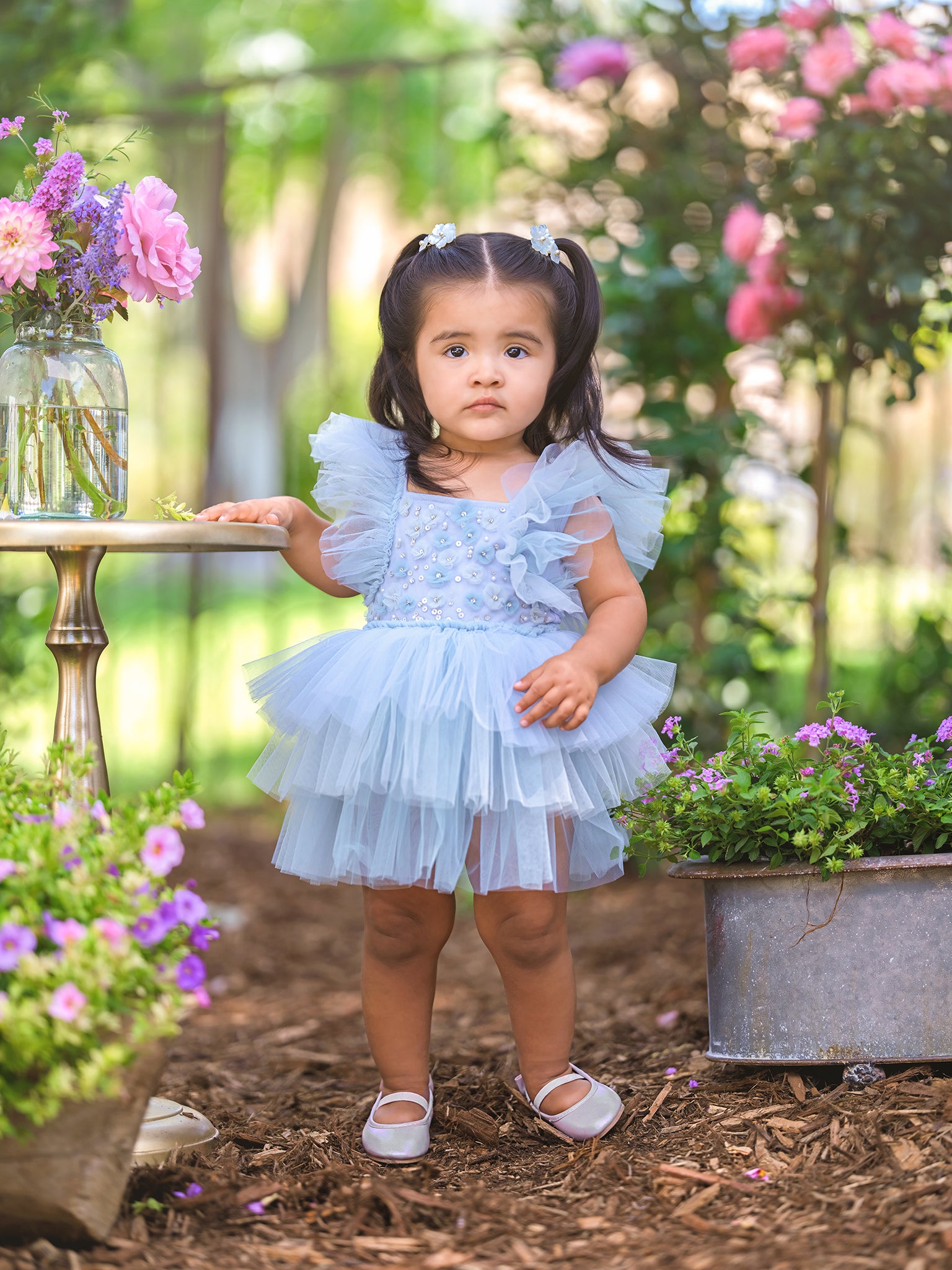 DAISY BABY BLUE TUTU DRESS LITTLE MISSES DAISY BABY BLUE TUTU DRESS LITTLE MISSES